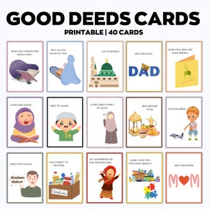 Gute Taten Karten zum Ausdrucken, Ramadan Karten, Ramadan Adventskarten, Gute Taten für Kinder, Ramadan Kinderaktivitäten, Muslimische Aktivität, Ramadan Kalender
