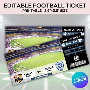Fußballspielkarte, Weihnachts Fußballkarte, druckbare Fußballkarte, bearbeitbare Fußballkarte, Canva Custom, bearbeitbares DIY Sportticket