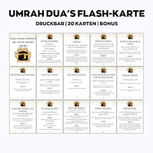 Umrah Duas afdrukbaar, Duitse Umrah-kaarten, Dua-kaarten afdrukbaar, Umrah Duas Digital, Umrah Guide, Umrah Book, Duas voor Umrah, Umrah Flashcards