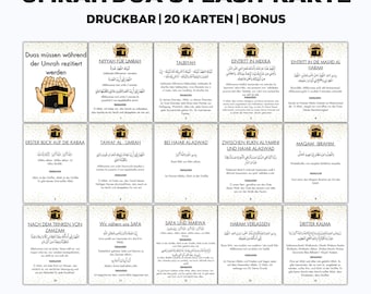 Umrah Duas Printable, german Umrah Cards, Dua Cards Printable, Umrah Duas Digital,Umrah Guide, Umrah Book, Duas for Umrah, Umrah Flashcards