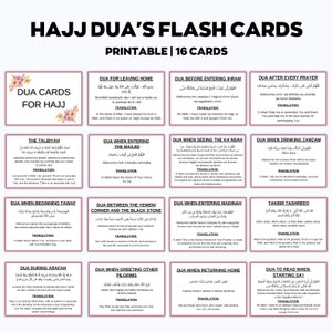 Hajj / Umrah Duas para impressão, Cartões Dua Umrah, Cartões Dua para impressão, Umrah Duas Digital, Guia Umrah, Livro Umrah, Duas para Umrah, Umrah Flashcard