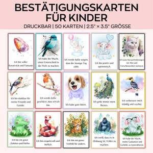50 Affirmationskarten für Kinder, positive Affirmationskarten für Kinder, Positivitätskarten für Kinder, Lernkarten für Kinder