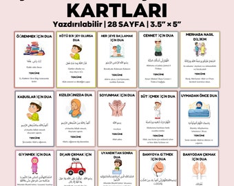 Cartes Dua pour enfants, Imprimables pour enfants turcs, Duas pour enfants, Livre Dua pour enfants, Cartes de prière, Cartes mémoire Dua, Duas quotidiens pour enfants, Dua pour musulmans