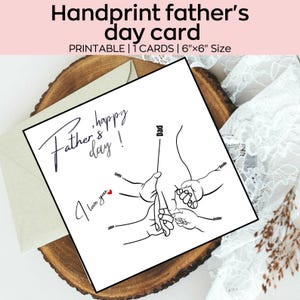 Vaderdagkaart gepersonaliseerde handafdruk, speciale kaart voor papa, cadeau voor opa, iemand zoals papa cadeau, 1e vaderdag aandenken cadeau