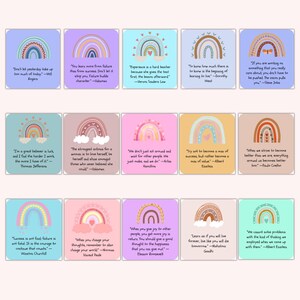 Cartes de citations inspirantes, cartes de pleine conscience, cartes de gentillesse, cartes positives, cartes de motivation, cartes mémoire de citations positives