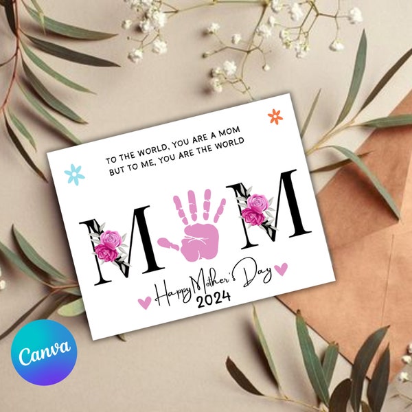 Mother's Day Printable, Mother's Day Handprint Art Mothers Day Gift, Mommy Handprint Art, Activity Page, Mothers Day Craft Activity