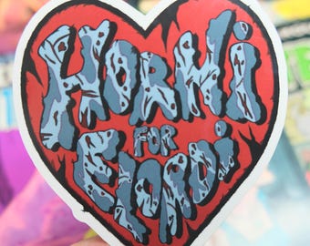 FRANKENSTEIN Horni for Elordi flesh heart sticker