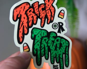 Trick or Treat glow in the dark sticker