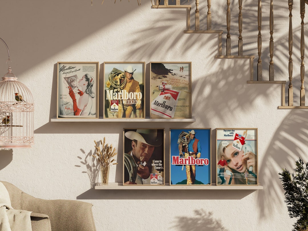 Marlboro Poster Set of 6 Marlboro Poster Vintage Poster - Etsy