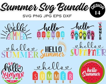 Summer SVG Bundle: Beach Life, Vacation Quotes (Digital Download)