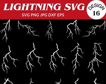 White Lightning Bolt SVG: Commercial Use Cut File (Digital Download)