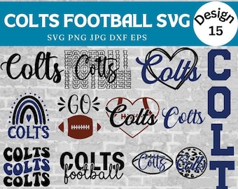 Colts Football SVG Bundle: Mascot, Shirt Designs (Digital Download)