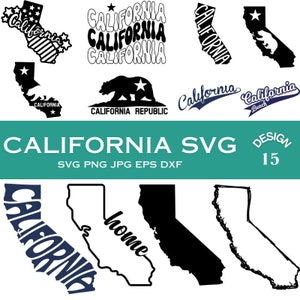 California State SVG, File di taglio, Cricut, Clip art, Uso commerciale, Silhouette, California SVG, California Outline, CA Svg