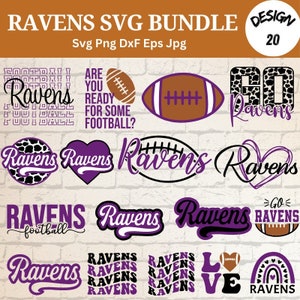 20 lots de Svg de corbeaux, lot de Png de corbeaux, Svg de chemise de corbeaux, équipe de sport de corbeaux, corbeaux SVG, Svg de mascotte de corbeaux, Svg d'équipe d'école de corbeaux