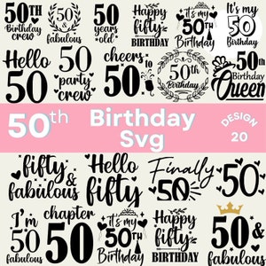 Cinquanta compleanno SVG, cinquantesimo compleanno in formato SVG, cinquantesimo compleanno, Compleanno in formato SVG, Cinquanta in formato SVG, PNG, DXF, File di taglio per Cricut, Silhouette, Glowforge, regalo