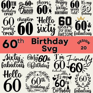 60 et fabuleux SVG, 60e anniversaire SVG, soixante anniversaire chemise SVG, 60e anniversaire cadeau svg, fichiers pour Cricut Silhouette svg dxf eps png