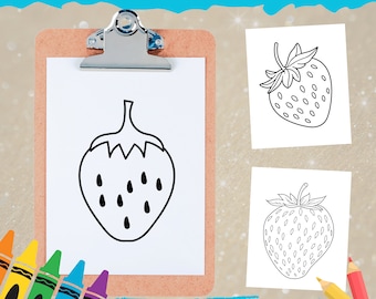 Fruit Coloring Book for Kids, Printable Pages (Instant Download