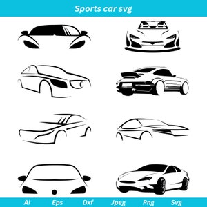 Sylwetka samochodu sportowego w formacie SVG (pobieranie cyfrowe)