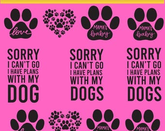 Paw Print SVG Bundle: Dog Lover Clipart, Laser Cut Files (Digital Download)