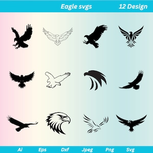 Eagle SVG bundle, Eagle svg, eagle vector, eagle head svg, eagle face svg, eagle clipart, eagle silhouette, eagle head clipart, eagle png