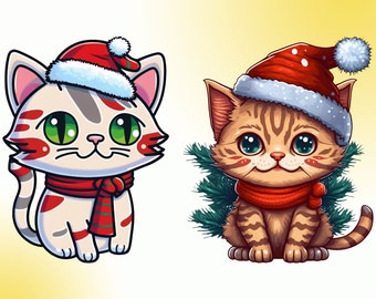 Christmas Cat SVG: Holiday Clipart Vector (Digital Download)