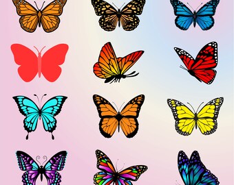 Butterfly SVG Bundle: Clipart Vector Graphics (Digital Download)