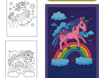 Unicorn Coloring Pages for Girls: Princess & Castle (Digital Download)