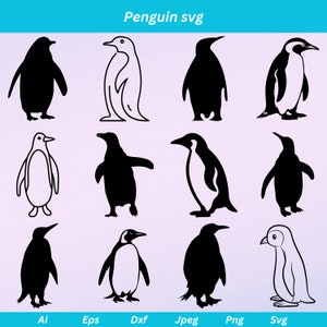 Penguin Svg, Penguin cut file, animals svg, Cute Penguin Svg, Penguin Clipart, birds svg, Penguin Silhouette, Penguin cricut, Penguin vector