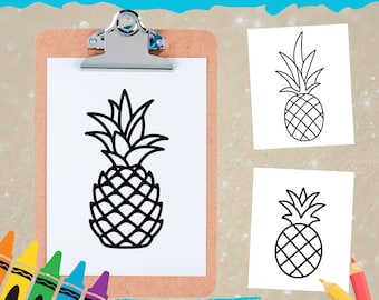 Fruit Coloring Book for Kids, Printable Worksheet (Instant Download)