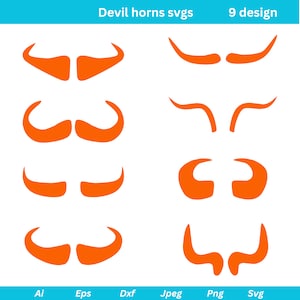 Devil Horns Svg, horn svg, Horns PNG, Devil Horn Shapes, horns Clipart, Devil Clipart, Devil Svg, Horn Clipart, Svg files for Cricut