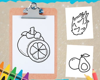 Fruit Coloring Pages for Kids (Instant Download)