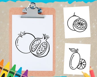 Fruit Coloring Pages for Kids (Instant Download)