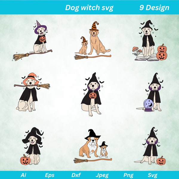 Dog witch svg, dog svg, Halloween svg, Ghost Dog Halloween Svg, Ghost Dog Retro Spooky Season Svg, Digital Download