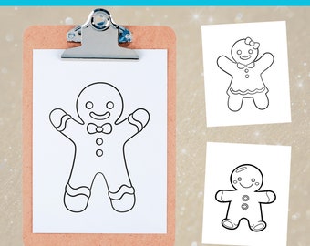 Christmas Gingerbread Coloring Pages for Kids & Adults (Digital Download)