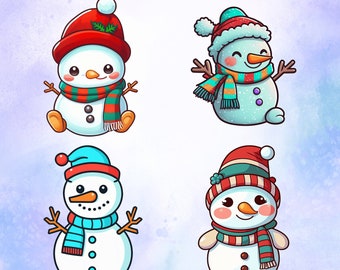 Christmas Snowman SVG Bundle: Winter Clipart (Digital Download)