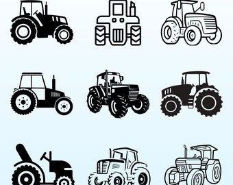 Tractor SVG Clipart: Transportation Vehicle Silhouette (Digital Download)