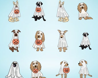 Ghost Dog Halloween SVG, Retro Spooky Season (Digital Download)