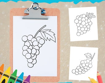 Fruit Coloring Pages, Fruit Coloring Book for Kids, Cute Fruits, Great for Teaching Fruits, Fruit Coloring Worksheet, Instant Download.