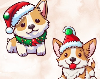 Christmas Dog SVG Clipart: Holiday Vector Graphics (Digital Download)