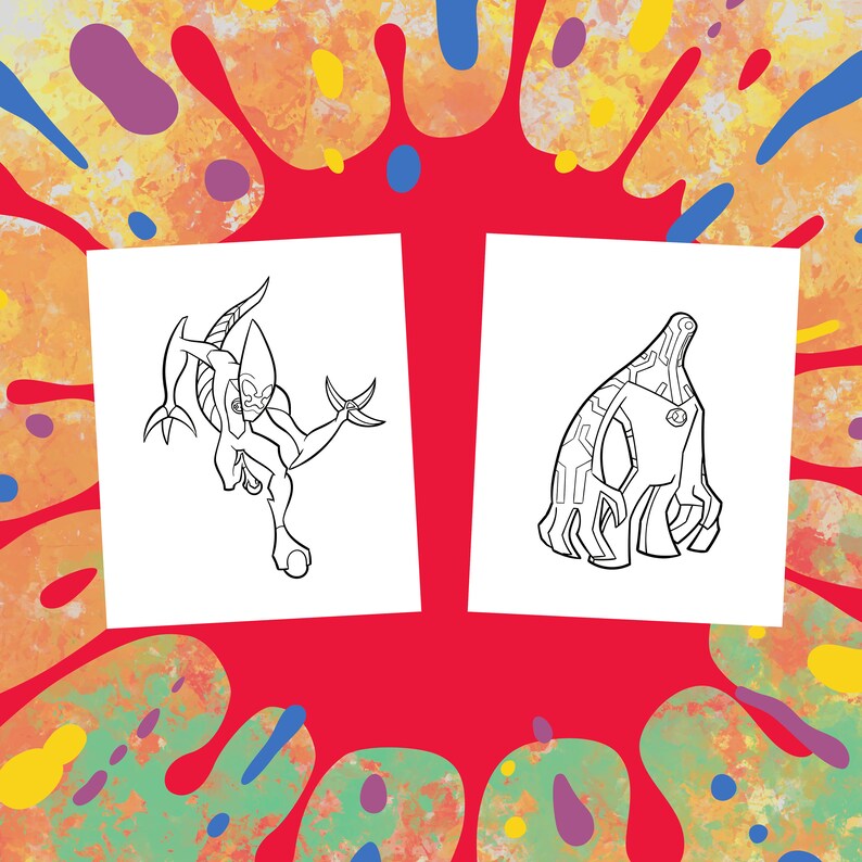 Cartoon Coloring Page, Cartoon Coloring Book for Kids, Fruit Coloring Worksheet, cartoon coloring book, Printable Coloring, Instant Download image 2