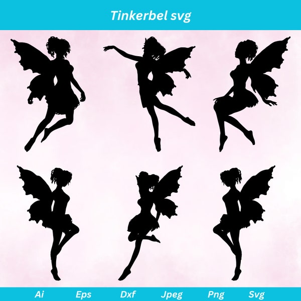 Tinkerbell svg, Tinkerbell clipart, Tinkerbell silhouette, Tinkerbell png, Tinkerbell vector, Tinkerbell cut file, fairy svg, Fairy Clipart