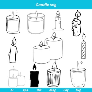 Candle SVG Bundle: Silhouette Clipart, Cricut Cut Files (Digital Download)