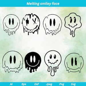 Melting Smiley SVG, Smiley Face Svg, Smiley Svg, Smiley clipart, Smiley silhouette, emoji svg, emoji clipart, emoji silhouette, smiley png