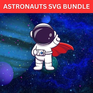 Cute Astronauts Clipart Space Planets Rockets Stars Whimsical Cute Kids Adventure Seamless Pattern Birthday Boy Nursery Commercial Use