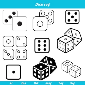 Dice svg, Dice vector, Dice cricut, Dice png, Dice clipart, casino svg, Six Sided Dice svg, Gambling svg, two side dice svg, dice cut files