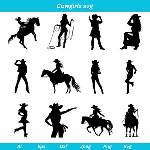 Cowgirl Svg Bundle, Cowgirl Svg, Cowgirl Svg, Cowgirl Silhouette, Horse Svg, Rodeo Svg, Cowgirl Silhouette, Cowgirl hat svg, Cowgirl png