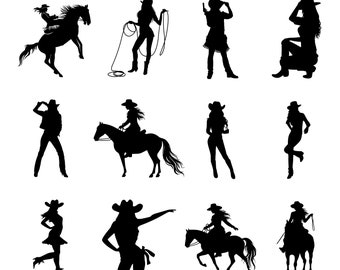 Cowgirl Svg Bundle, Cowgirl Svg, Cowgirl Svg, Cowgirl Silhouette, Horse Svg, Rodeo Svg, Cowgirl Silhouette, Cowgirl hat svg, Cowgirl png