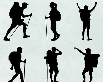 Hiking Silhouette SVG: Adventure Vector Graphics (Digital Download)