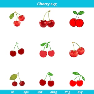 Cherry svg, Cherry svg bundle, fruit svg, Cherries svg, fruits Silhouette, Cherries Cut File, cherry clipart, cherry cut file, cherry png
