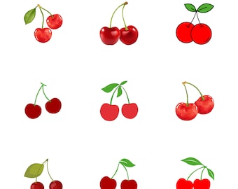 Cherry SVG Bundle, Fruit Clipart (Digital Download)